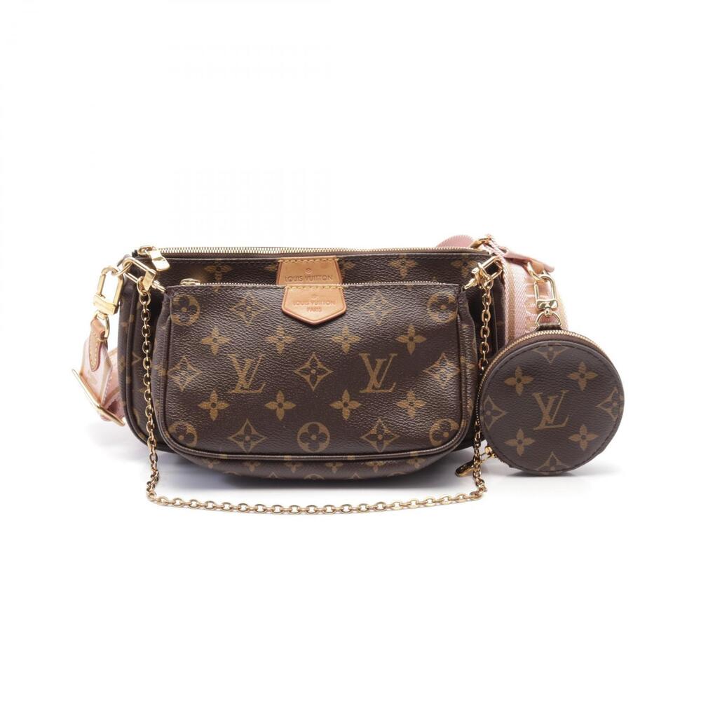 Louis Vuitton Multi Pochette Accessoires Shoulder Bag Brown Pink